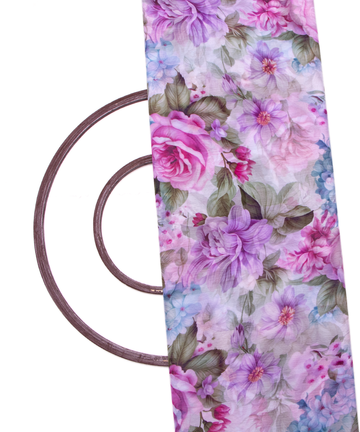 White Colour Floral Digital Print Chiffon Fabric